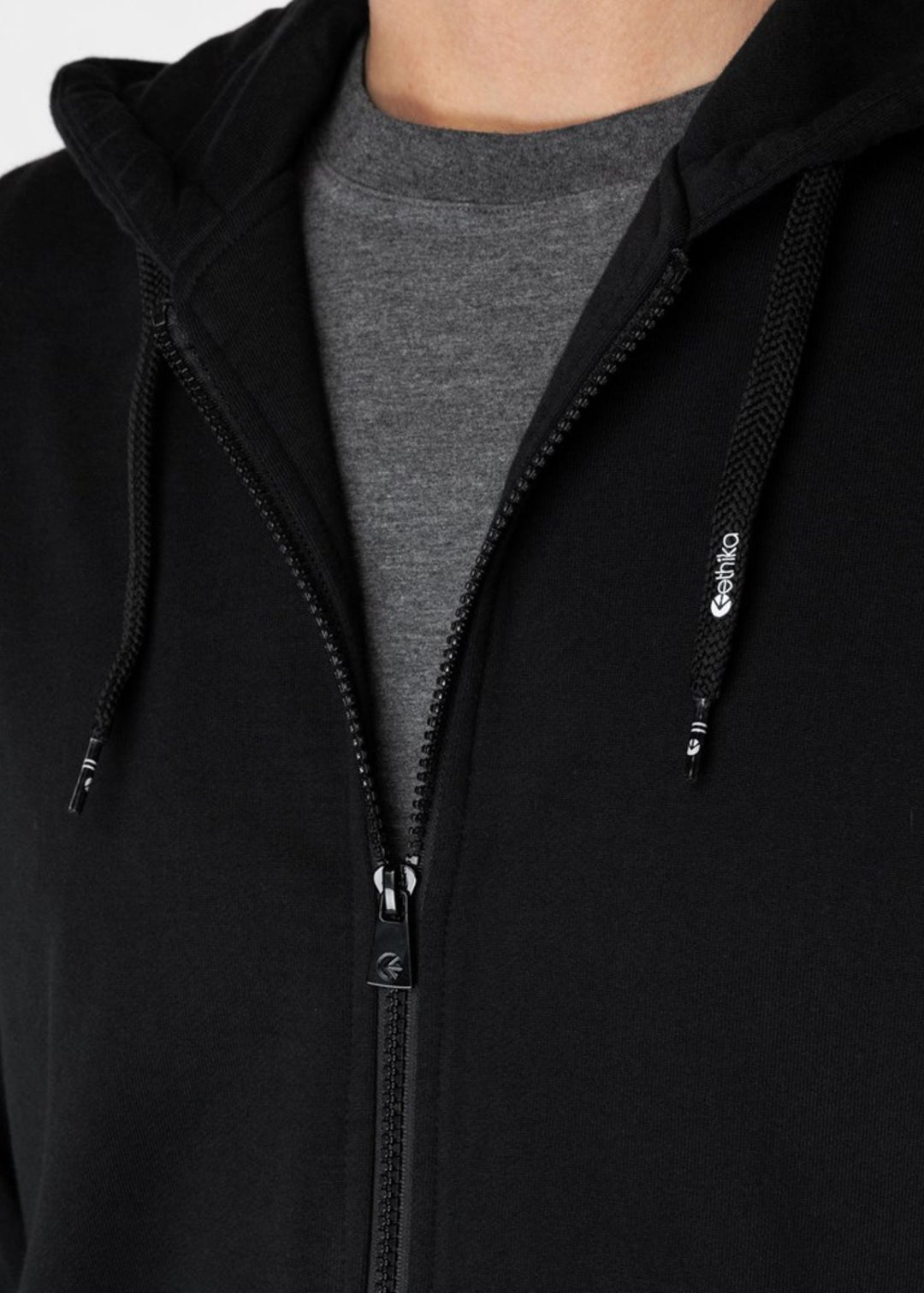 Mens Zip Hoodie - Solid Black