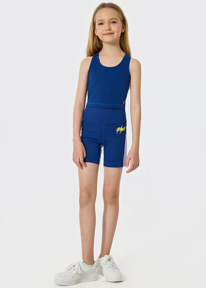 Girls Bolt Camo Biker Short