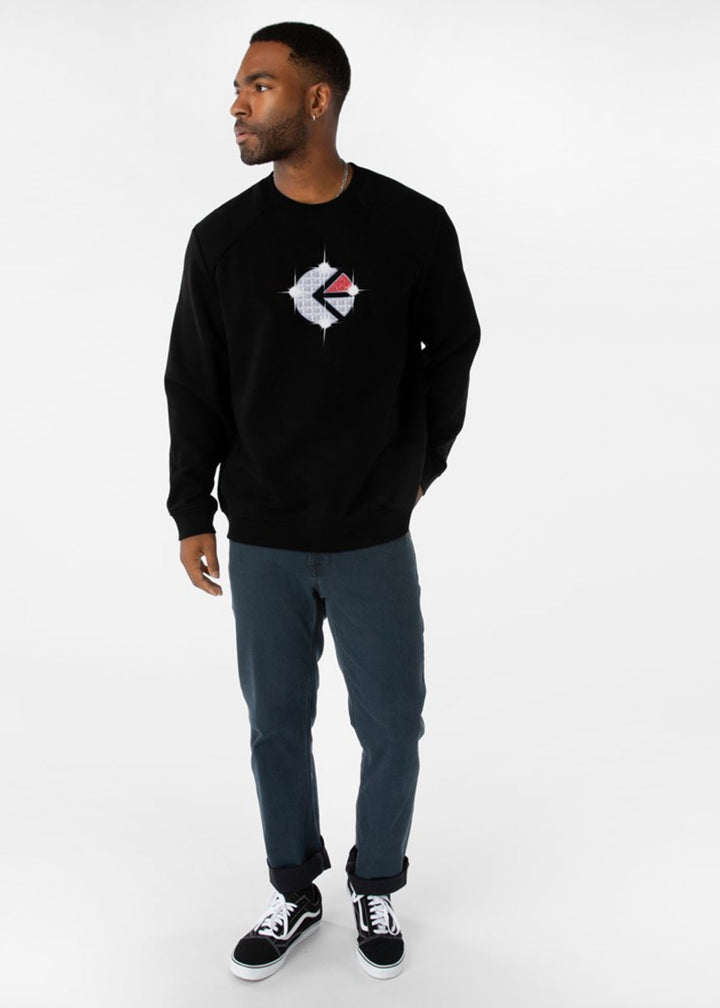 Mens Familie Trophy Crew Neck Fleece - Black