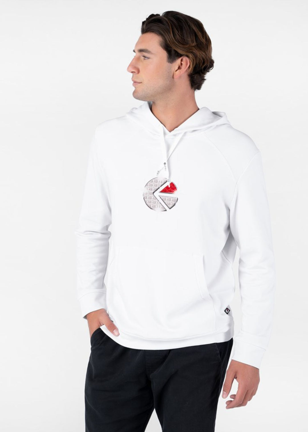 Mens Familie Trophy Pullover Hoodie - White