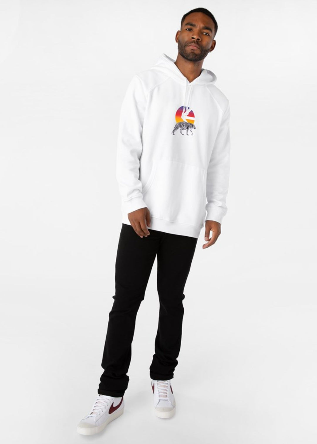 Mens I Of The Tiger Pullover Hoodie - White