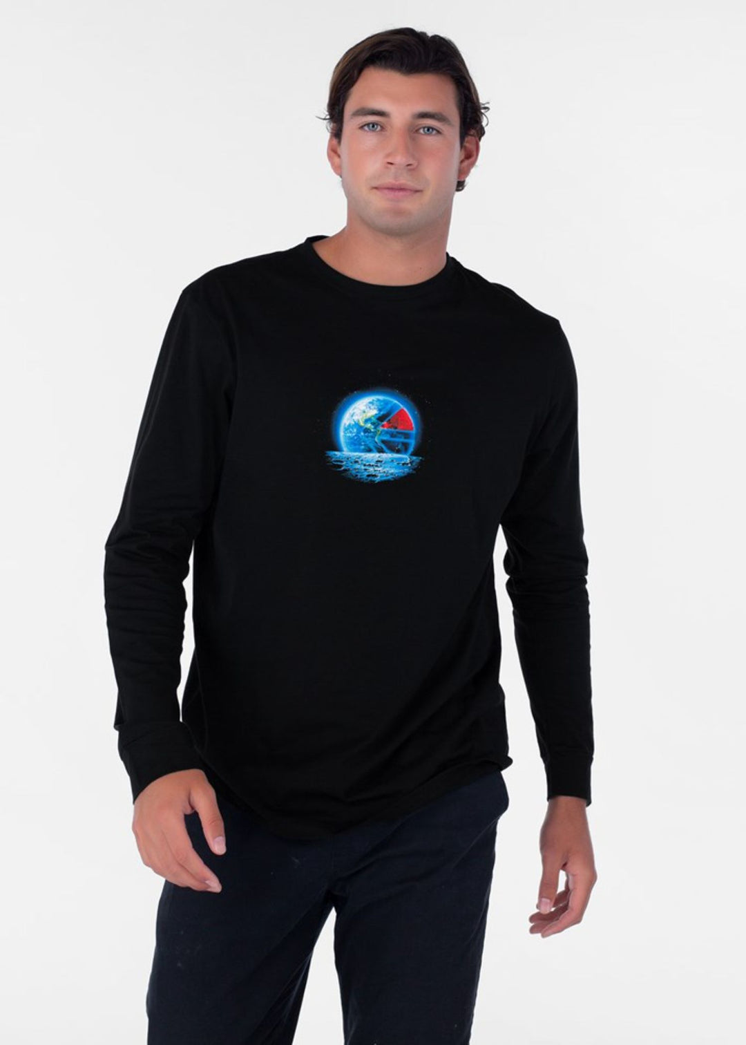 Mens The World Is Yours Longsleeve Tee - Black