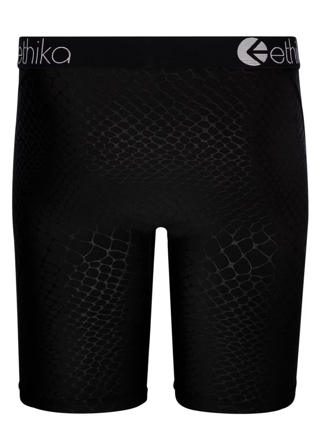 Mens Python Embossed Black Staple