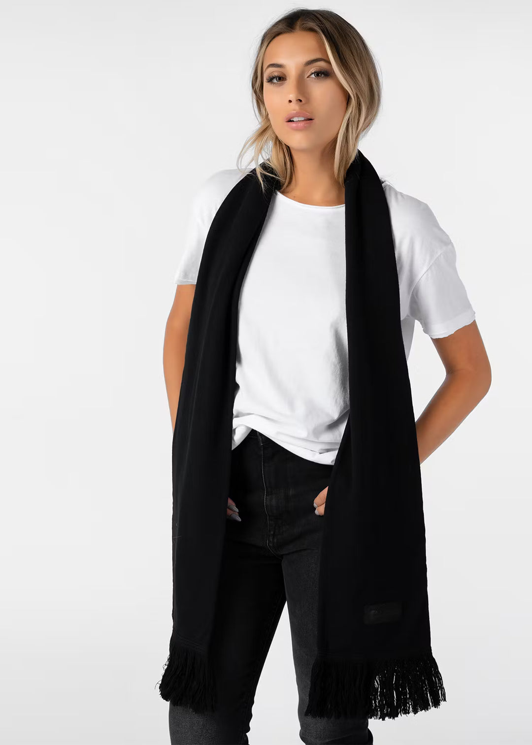 100% Cashmere Scarf - Black