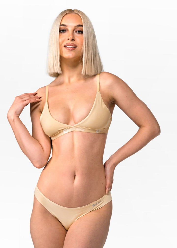 Womens Desert Sand Seamless Triangle Bra