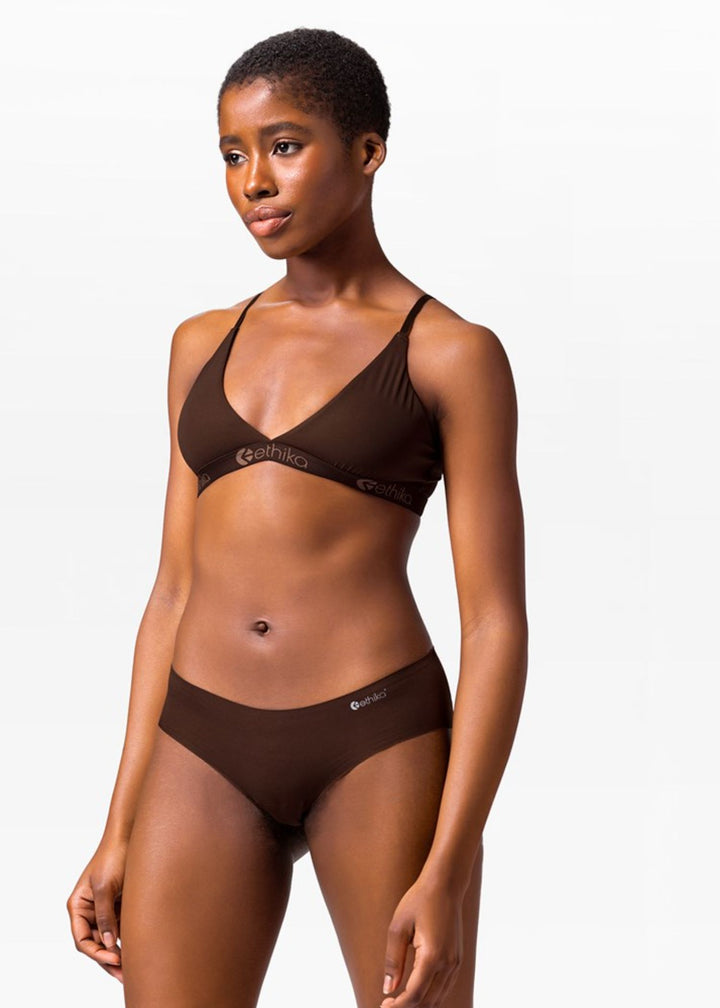 Womens Mocha Seamless Triangle Bra