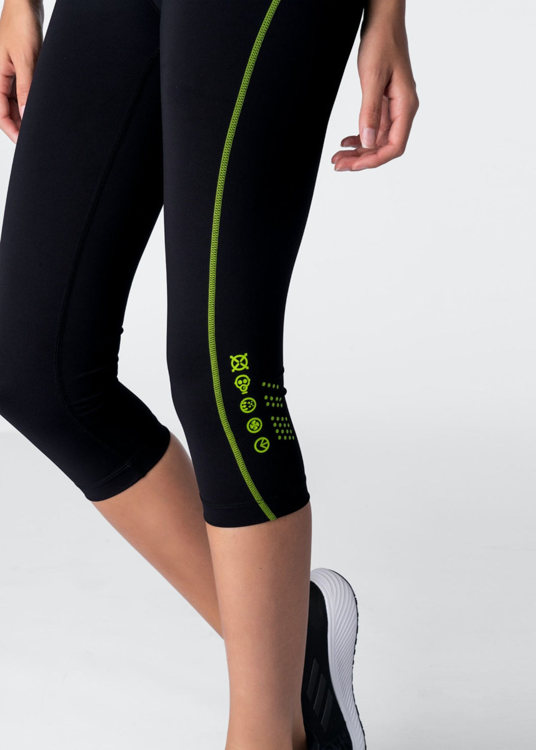Womens Subzero Green/Black 3/4 Tights