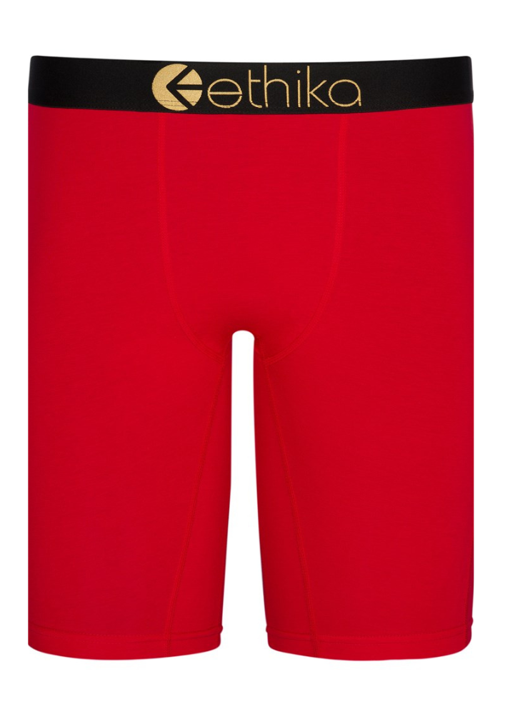 Mens Modal Red Gold Metallic Staple