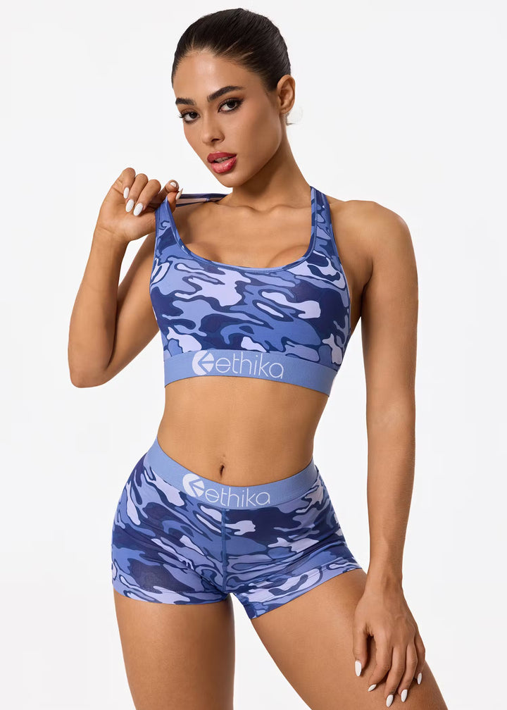 Womens Bolt Camo Sports Bra