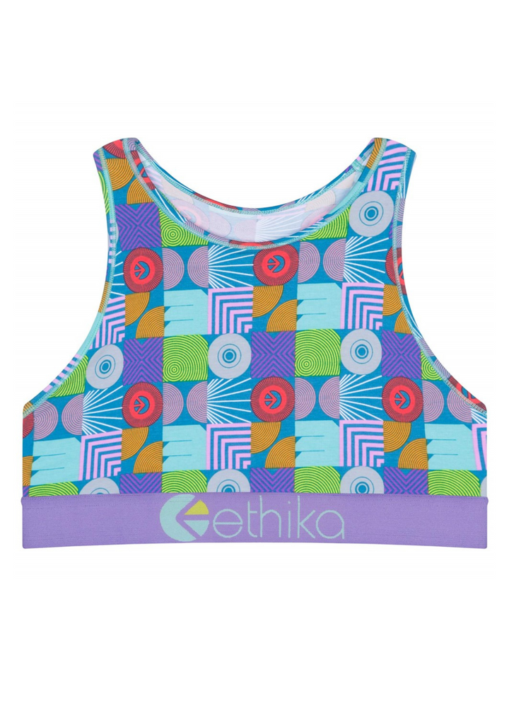 Womens Abstract Gathering High Neck Bra