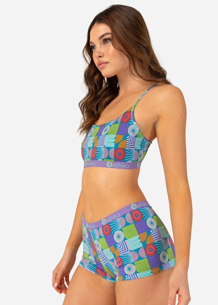 Womens Abstract Gathering Pull Over Bra