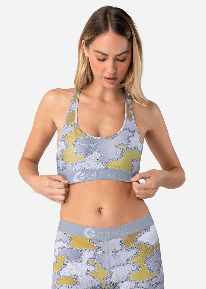 Womens Camo Bling Sports Bra
