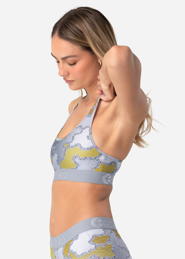 Womens Camo Bling Sports Bra