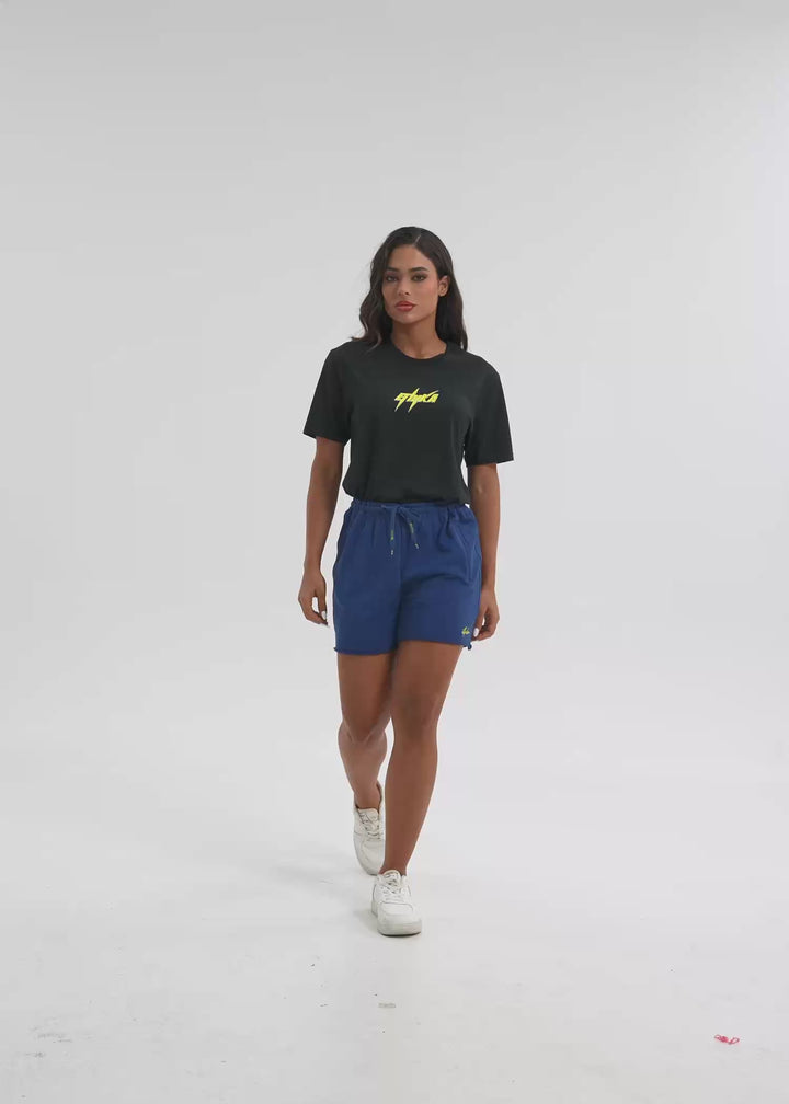 Womens Bolt Royal Raw Edge Short