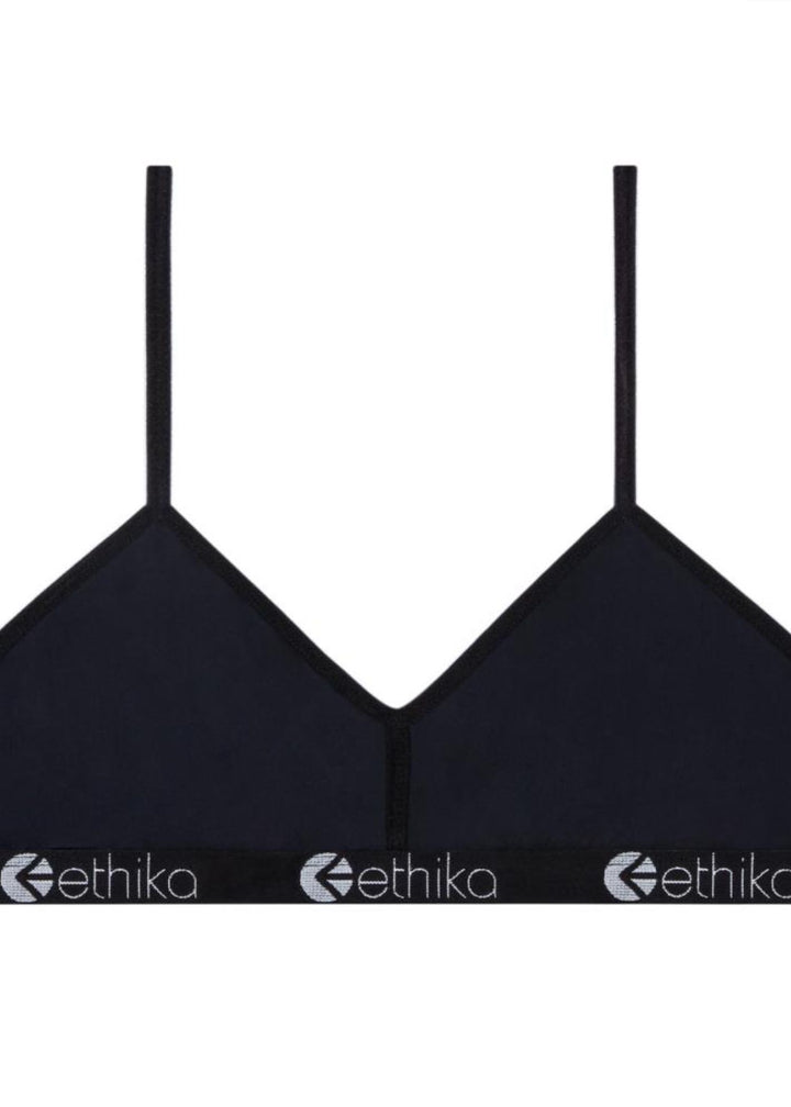 Womens Black Nylon Bralette