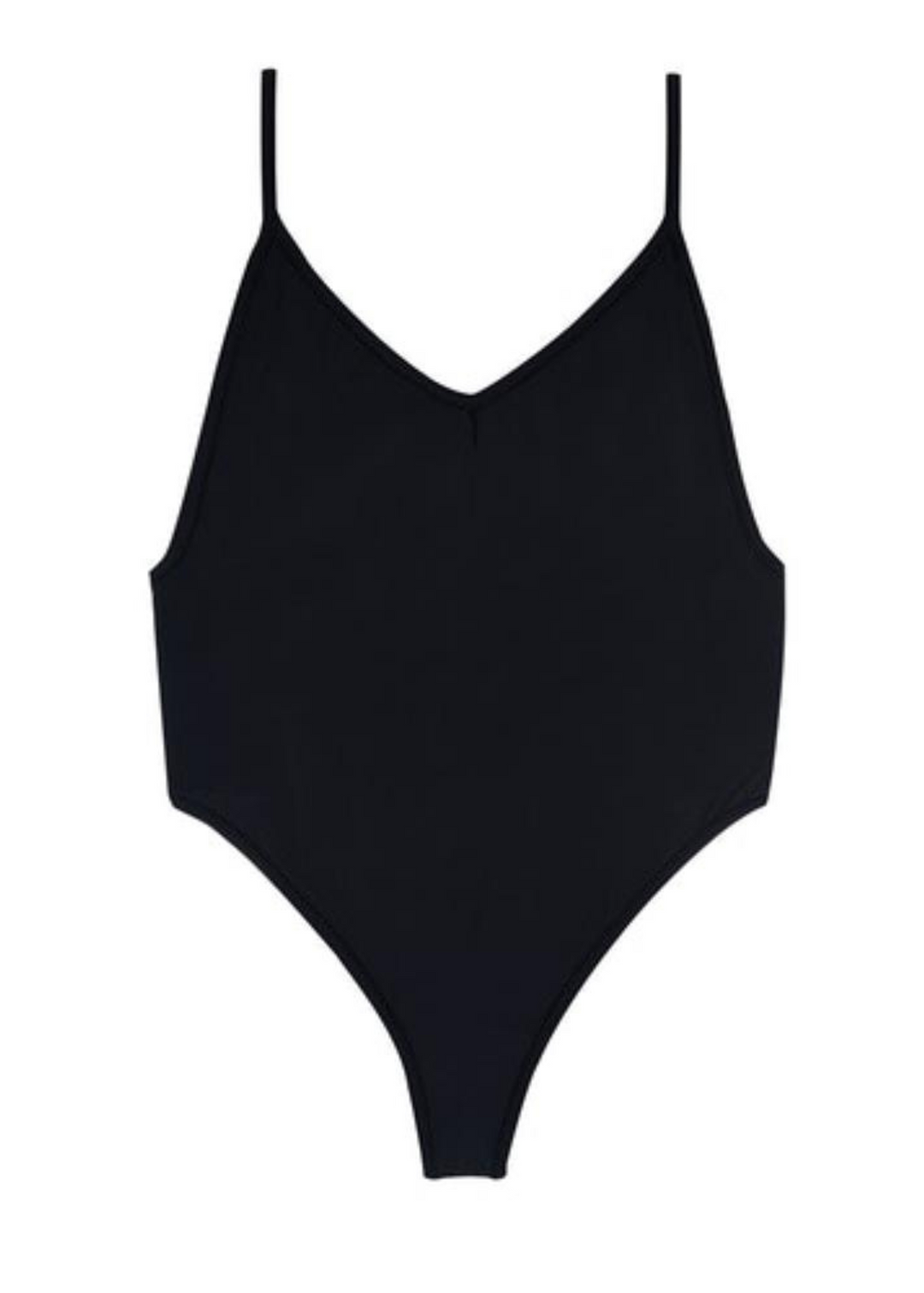 Womens Black Nylon Bodysuit