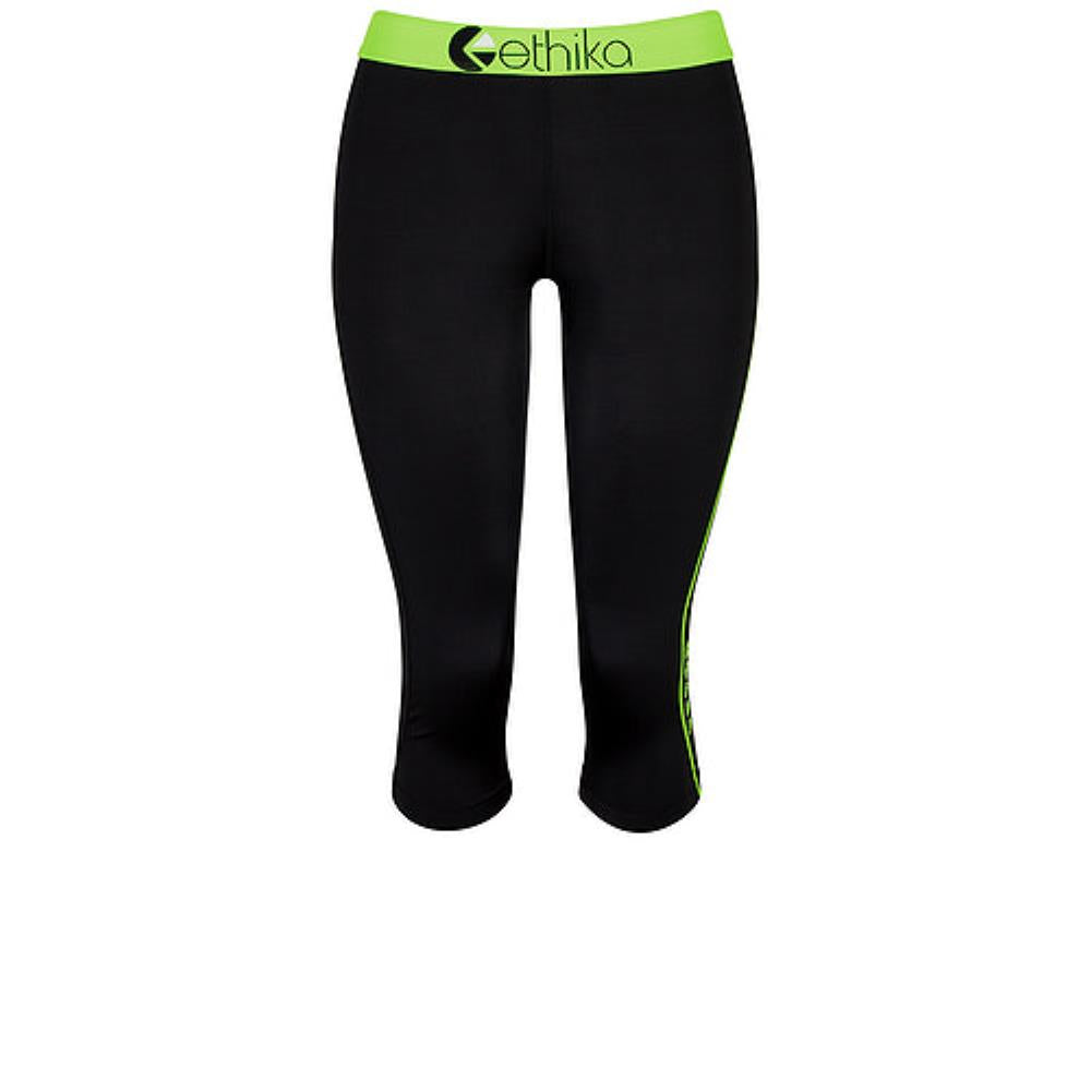 Womens Subzero Green/Black 3/4 Tights