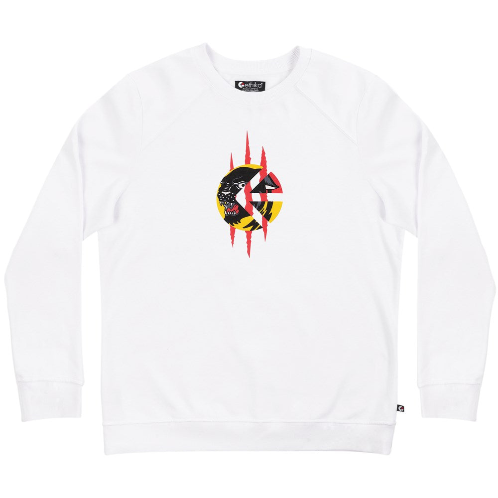 Mens Quick Strike Crew Neck Fleece - White