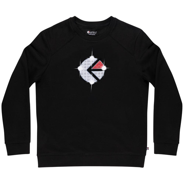 Mens Familie Trophy Crew Neck Fleece - Black
