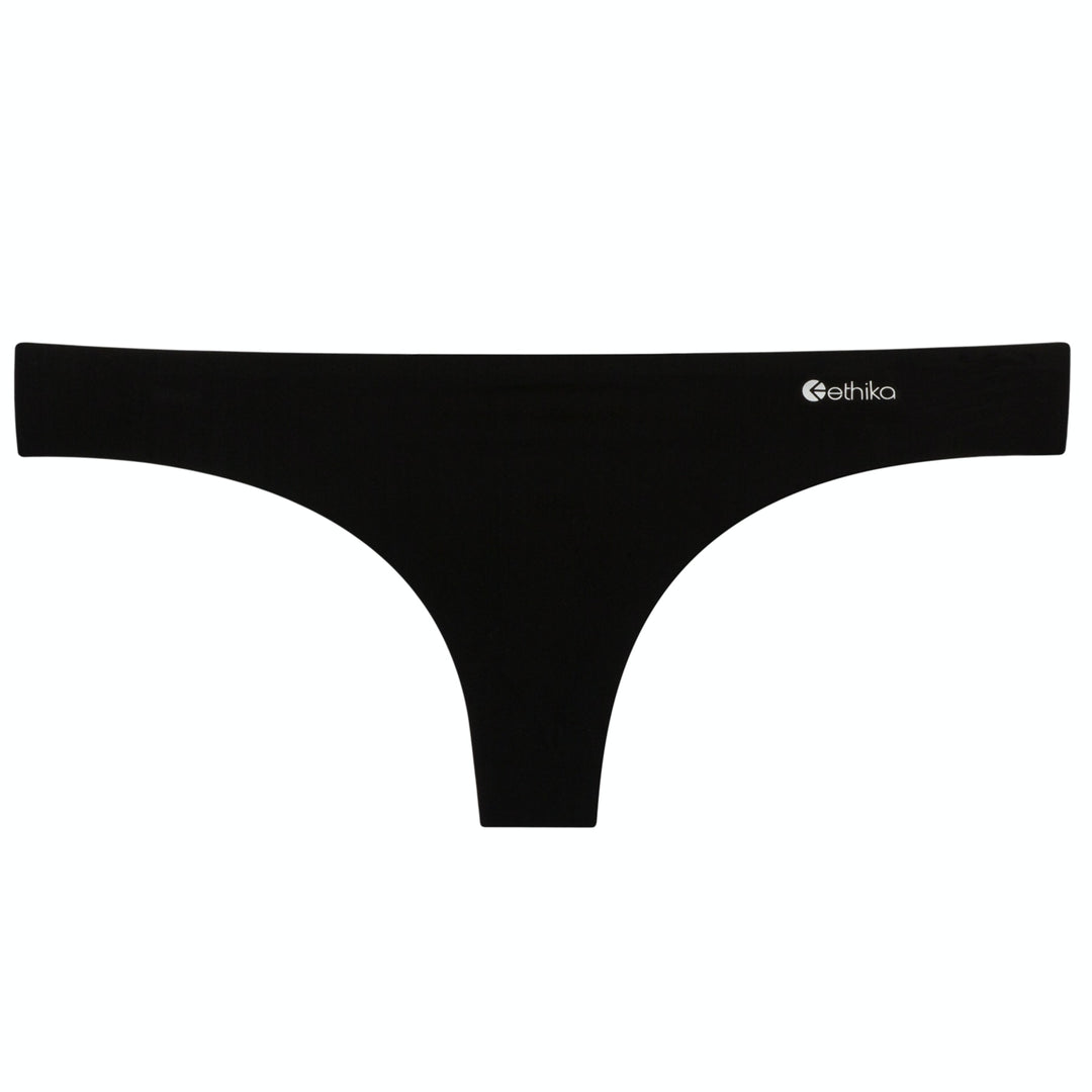Womens Black Seamless Thong