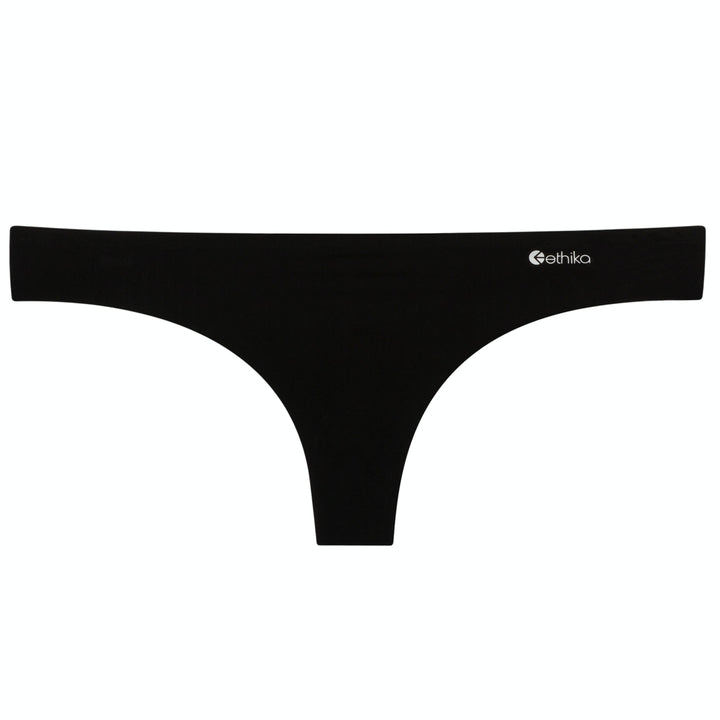 Womens Black Seamless Thong