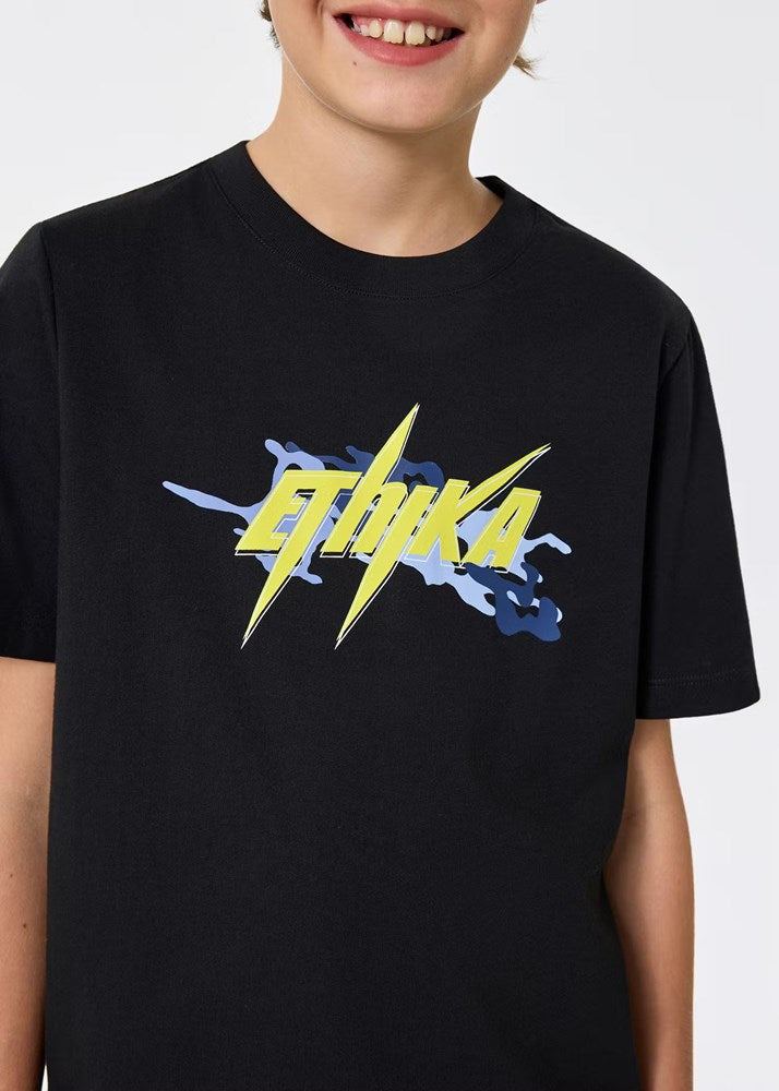 Boys Bolt Camo Tee - Black/Yellow