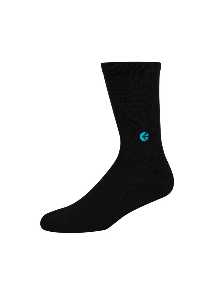 Boys Black Crew Sock - Blue Blue Logo