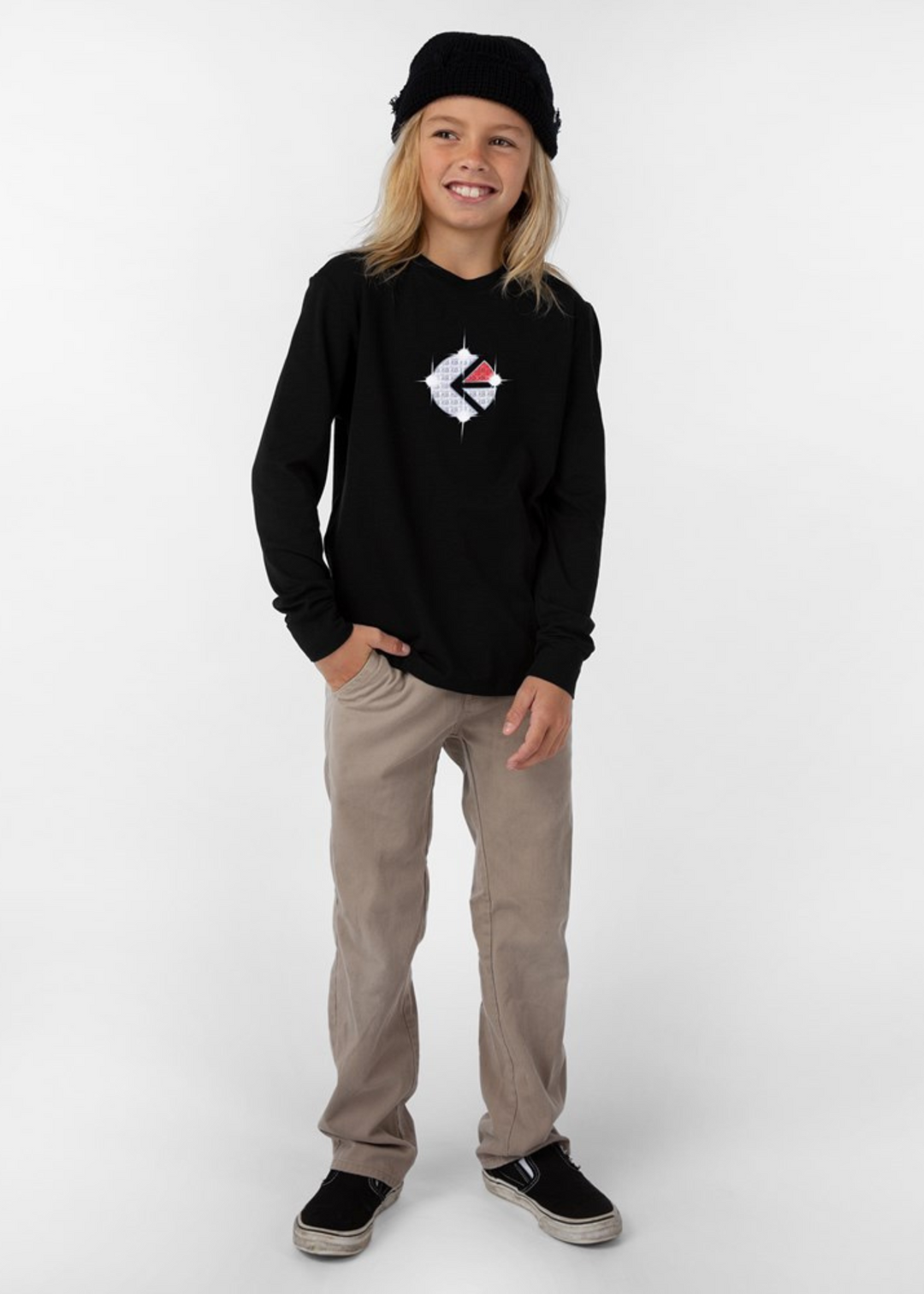 Boys Family Trophy Longsleeve Tee - Black