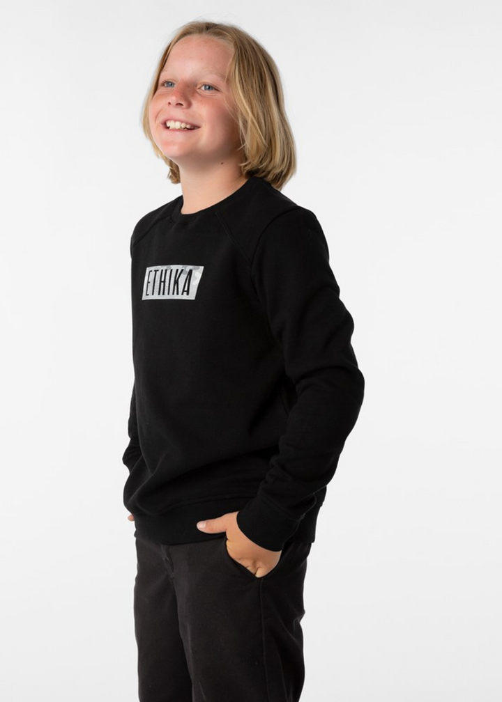 Boys Crew Neck Fleece - Snow Camo Imperial Black