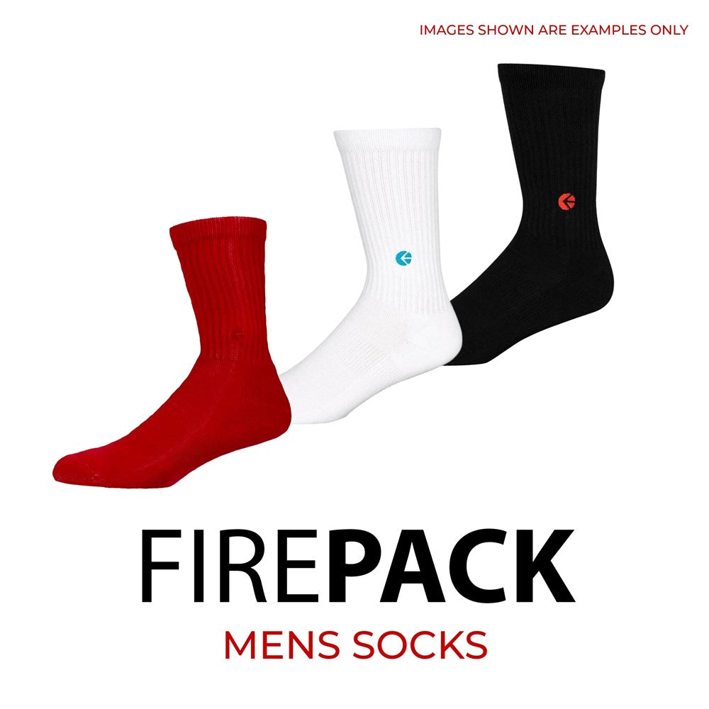 Fire Pack - 3 x Mens Crew Socks