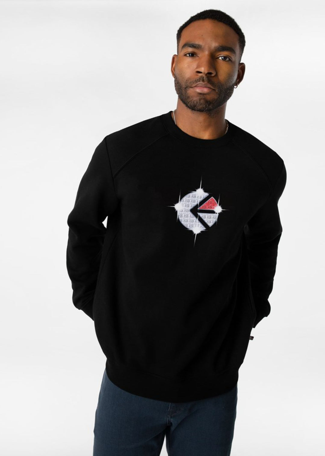 Mens Crew Neck Fleece - Familie Trophy Black