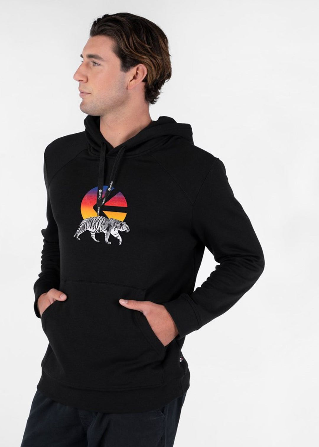 Mens Pullover Hoodie - I Of The Tiger Black