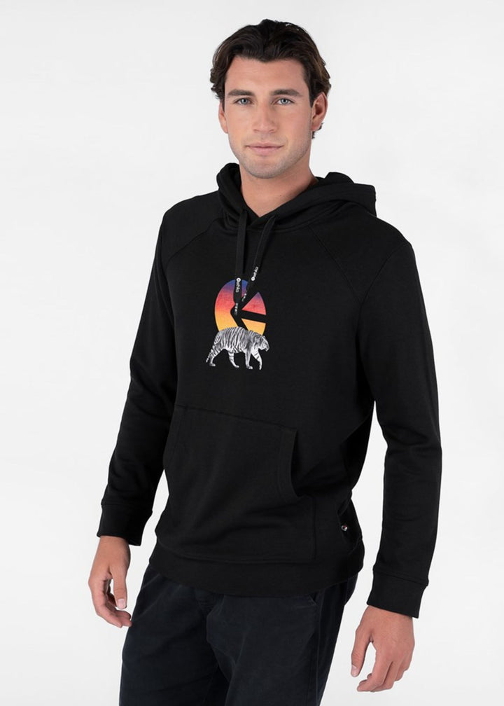 Mens Pullover Hoodie - I Of The Tiger Black