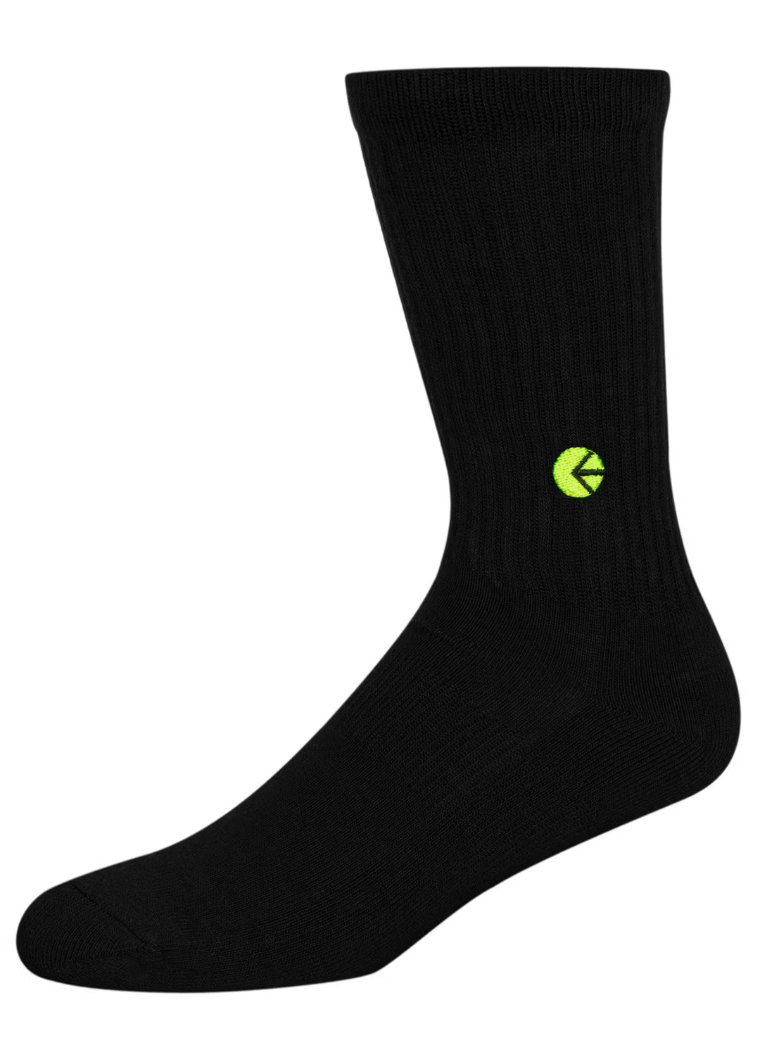 Black Crew Sock - Flo Green Logo