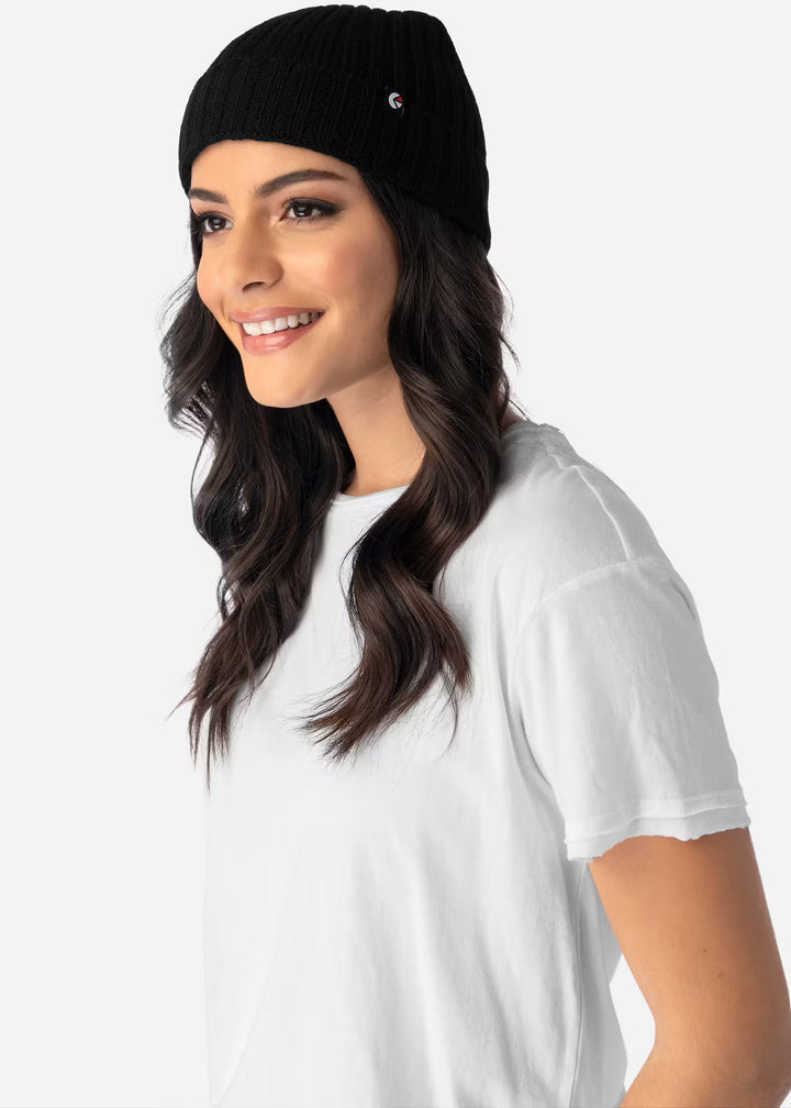 Wool Fold Beanie Black