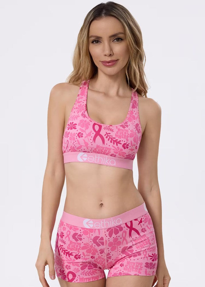 Womens Courageous Blooms Sports Bra