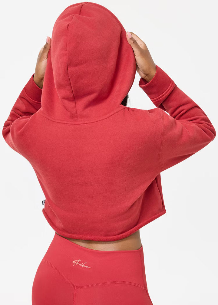 Womens Shogun Peony Crop Hoodie