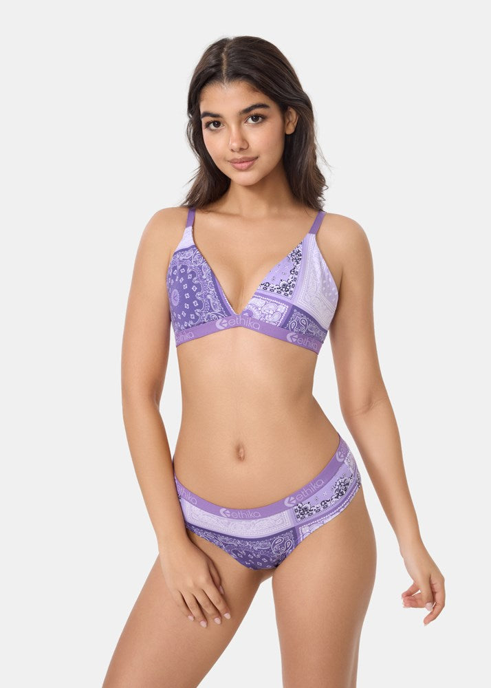 Womens Muted Motifs Triangle Bra