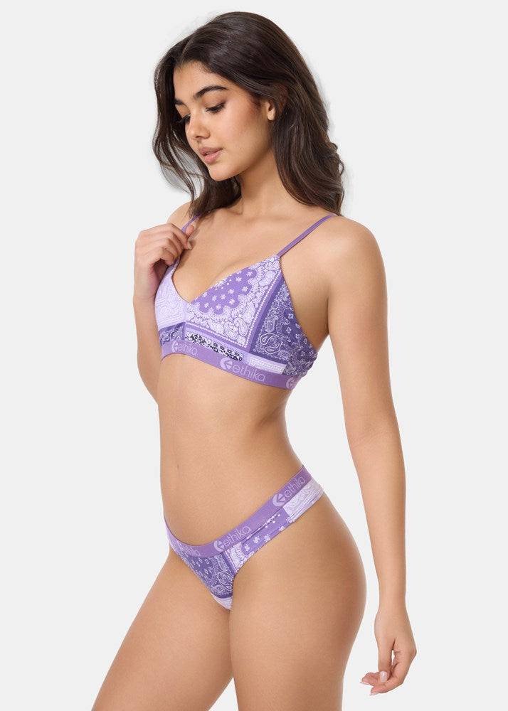 Womens Muted Motifs V-Neck Bra