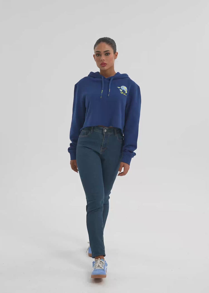 Womens Walk This Way Crop Hoodie