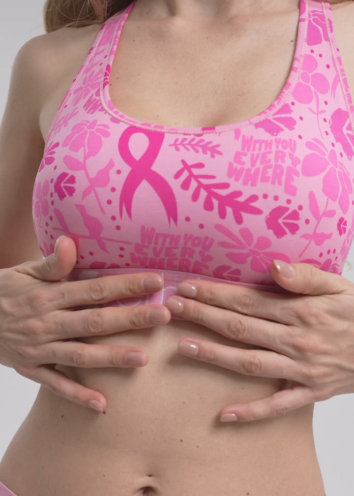 Womens Courageous Blooms Sports Bra