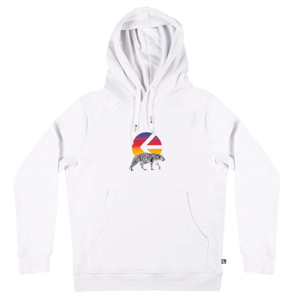 Mens Pullover Hoodie - I Of The Tiger White